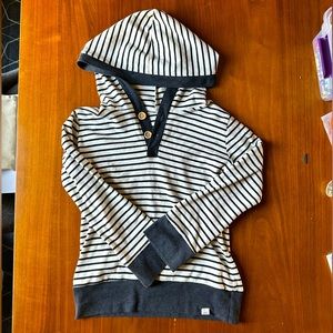 7/8y Lulu and Roo boys long sleeve striped hooded knit shirt